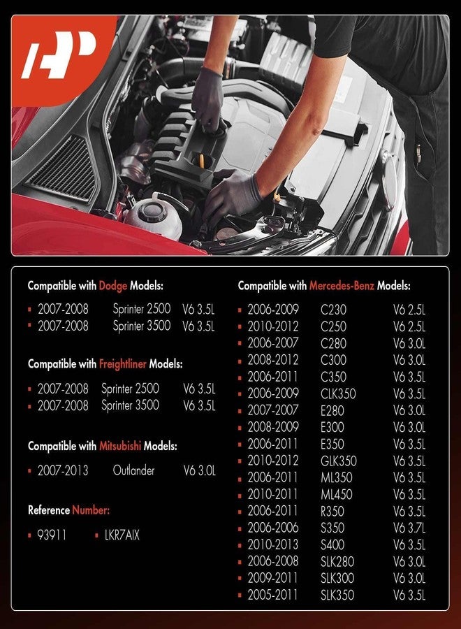 أ-بريميوم شمعات إشعال إيريديوم بلاتينيوم فائقة الجودة، متوافقة مع سيارات مرسيدس بنز E280، E300، GLK350، ML350، ML450، S350، SLK280، SLK300، R350، C250، وميتسوبيشي أوتلاندر، ودودج، وفرايتلاينر، عبوة من 6 قطع - Image 2